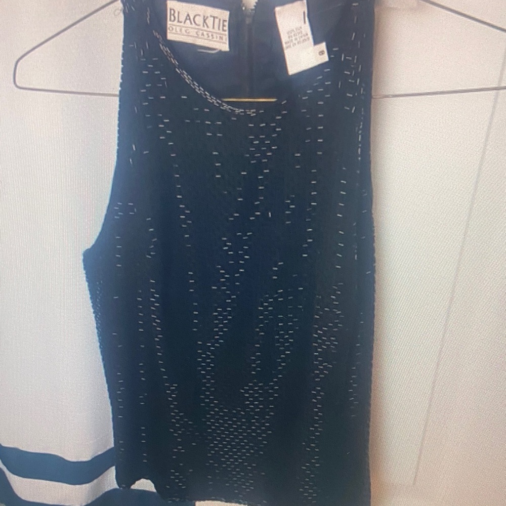 Oleg Cassini Silk Black Silk Top